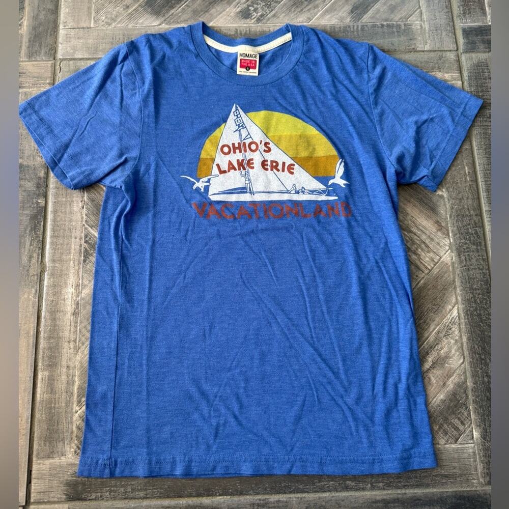 HOMAGE Blue Ohio's Lake Erie Vacationland Tee
